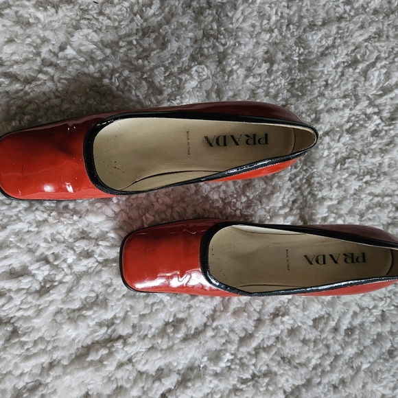 Prada Shoes - Prada Red/Black Patent Leather size 39